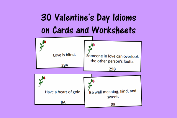 Valentine’s Day Figurative Language Cards and Worksheets