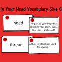 Red In Your Head Vocabulary Clue Cards