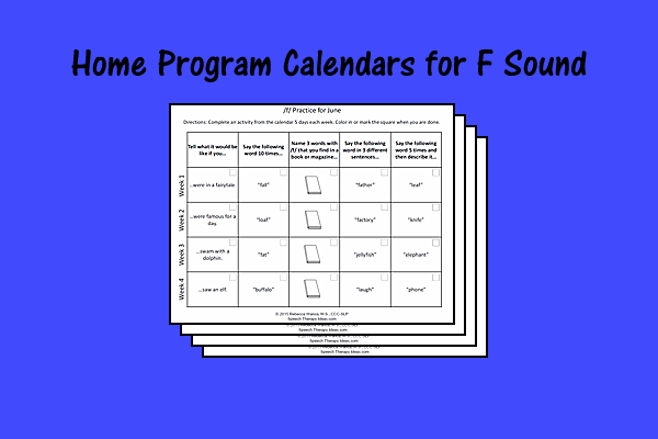 Home Program Calendars For F Sound