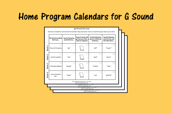Home Program Calendars for G Sound