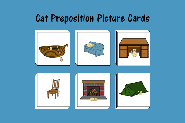 Cat Preposition Picture Cards