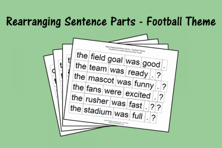 Rearranging Sentence Parts - Football Theme
