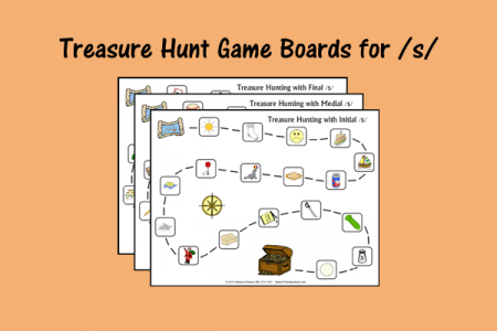 Treasure Hunt Game Boards for Initial, Medial, and Final S