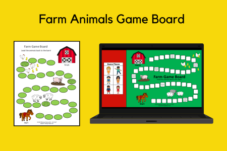 Farm Animals Game Board