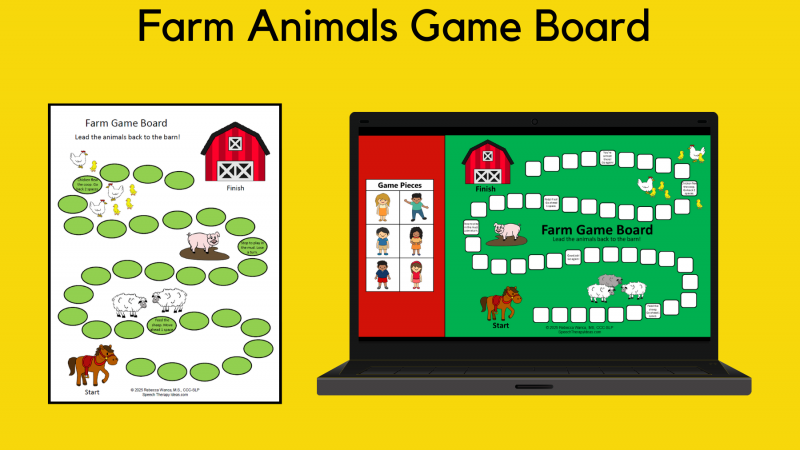 Farm Animals Game Board