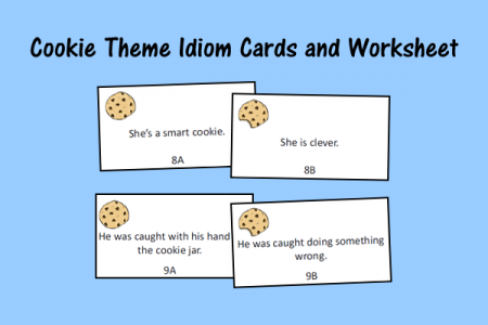 Cookie Theme Idiom Cards and Worksheet