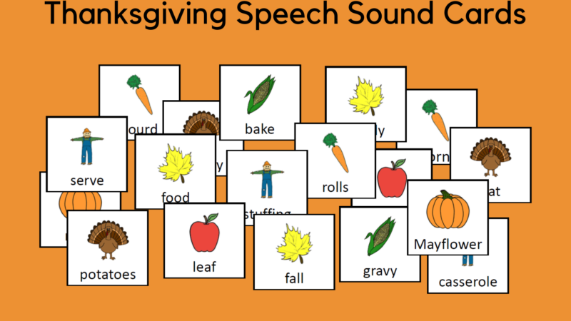 Thanksgiving Speech Sound Cards