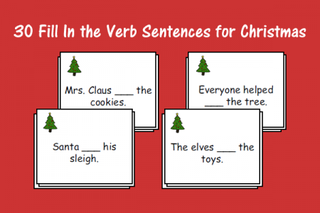 Fill in the Verb Sentences for Christmas