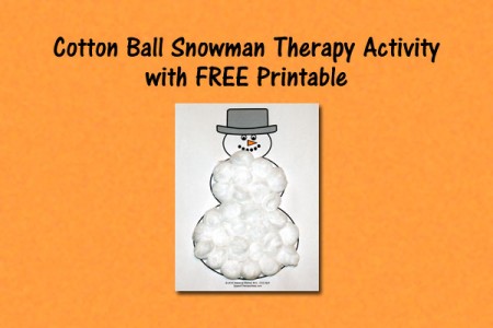 Cotton Ball Snowman Therapy Activity with FREE Printable