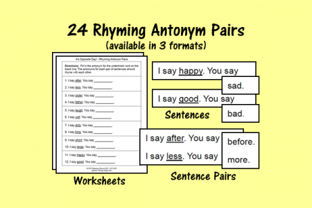 24 Rhyming Antonym Pairs