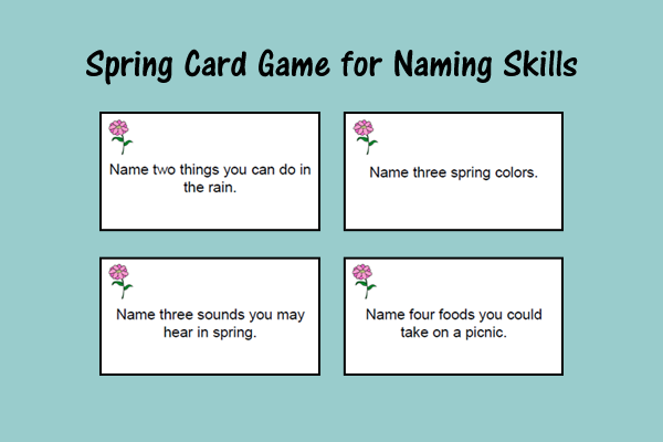 Spring Card Game For Naming Skills