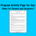 Home Program Activity Page For Any Sound