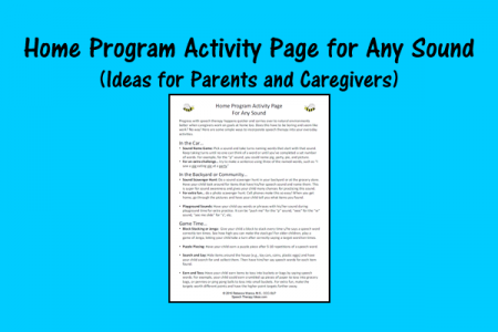 Home Program Activity Page for Any Sound - Ideas for Parents and Caregivers