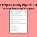 Home Program Activity Page For F Sound