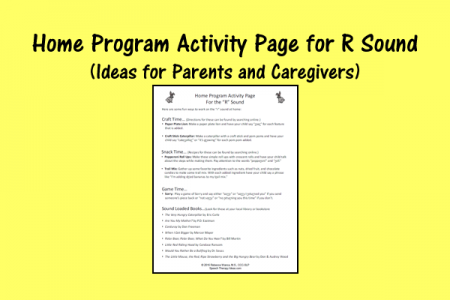 Home Program Activity Page for R Sounds - Ideas for Parents and Caregivers