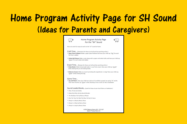Home Program Activity Page for SH Sound
