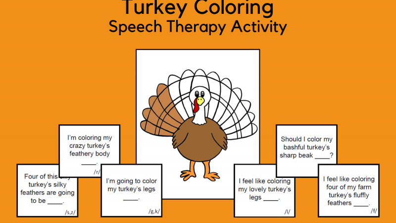 Turkey Coloring Speech Therapy Activity
