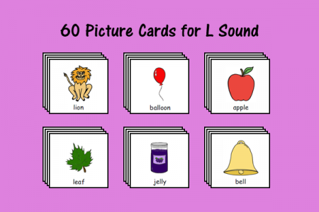 60 Picture Cards for L Sound