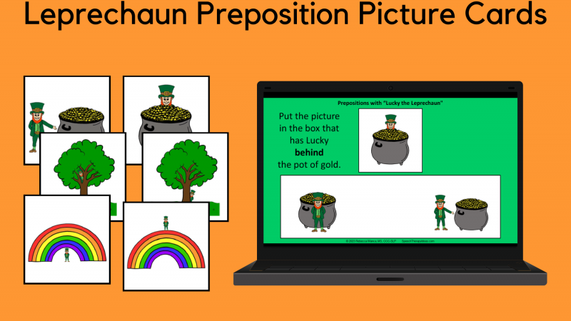Leprechaun Preposition Picture Cards