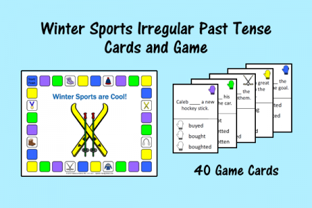 Winter Sports Irregular Past Tense Cards and Game