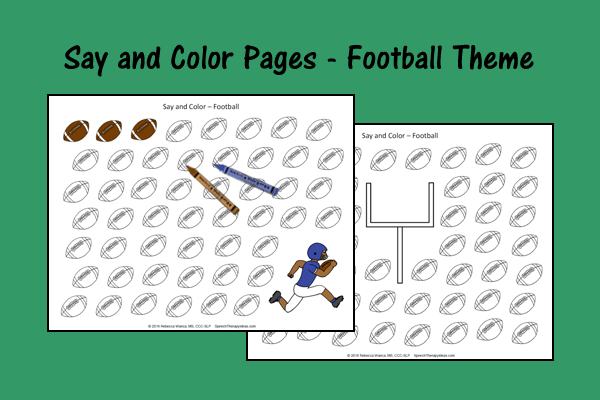 Say And Color Pages – Football Theme