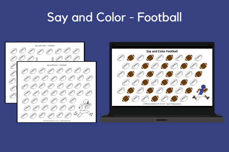 Say and Color - Football Theme