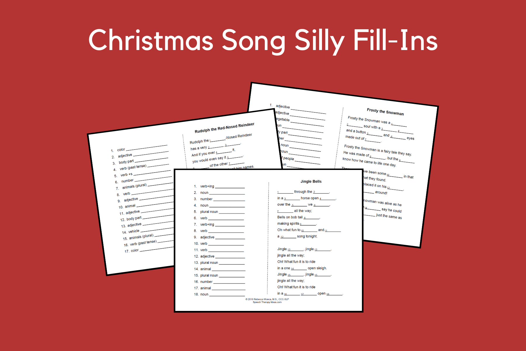 Christmas Song Silly Fill-Ins