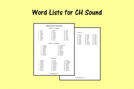 Word Lists for CH Sound