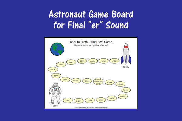Astronaut Game Board for Final “er” Sound