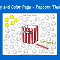 Say And Color Page – Popcorn Theme