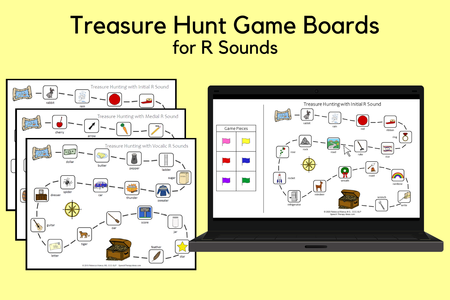 Treasure Hunt Game Boards for R Sounds