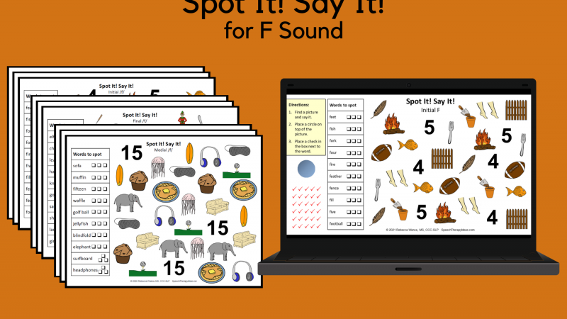Spot It! Say It! Pages For F Sound