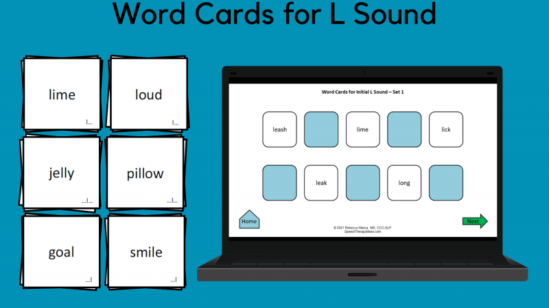 Word Cards For L Sound
