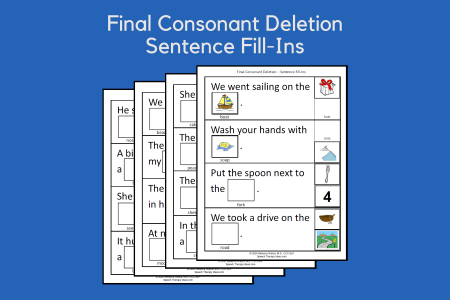 Final Consonant Deletion Sentence Fill-Ins