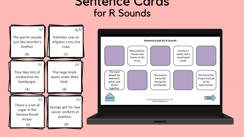 Sentence Cards For R Sounds