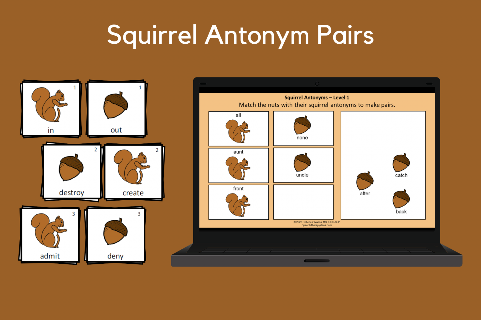 Squirrel Antonym Pairs Speech Therapy Ideas