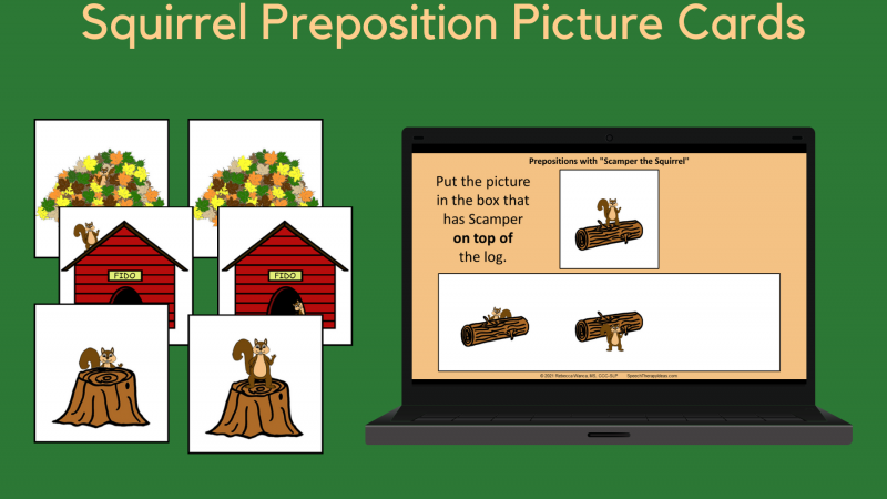 Squirrel Preposition Picture Cards