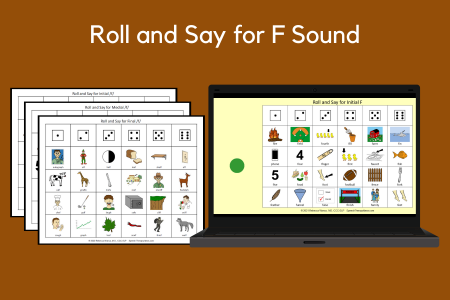 Roll and Say for F Sound