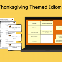 Thanksgiving Idiom Cards And Worksheets