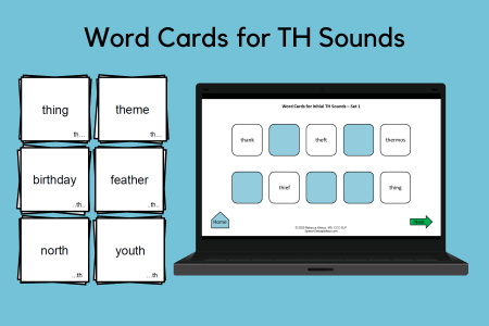 Word Cards for TH Sounds