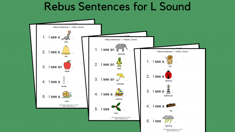 Rebus Sentences For L Sound