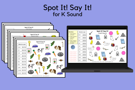 Spot It! Say It! Pages for K Sound