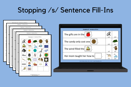 Stopping S Sound Sentence Fill-Ins