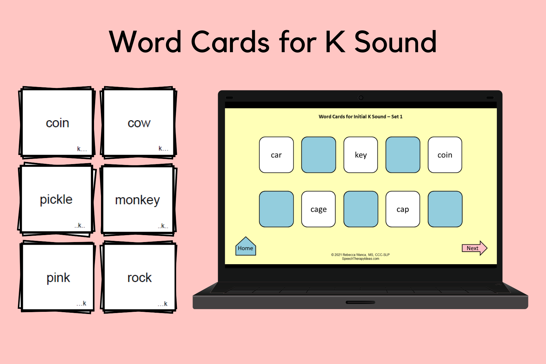 Word Cards for K Sound