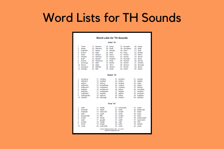 Word Lists for TH Sounds