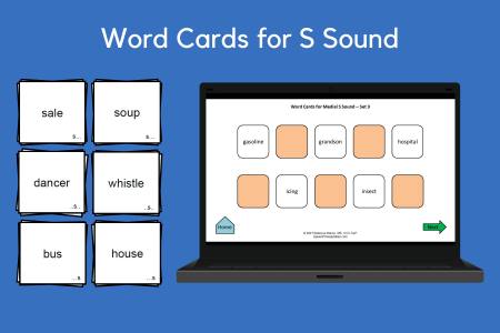 Word Cards for S Sound