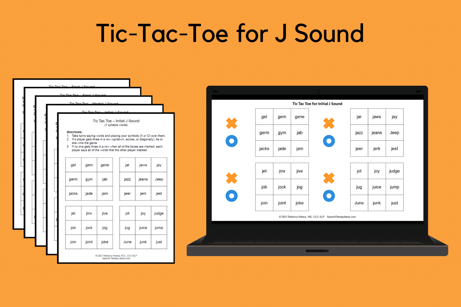 Tic Tac Toe For J Sound Speech Therapy Ideas