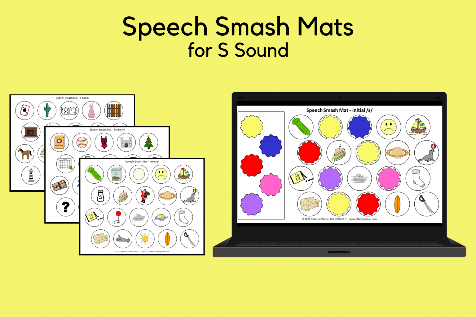 Speech Smash Mats for S Sound Speech Therapy Ideas