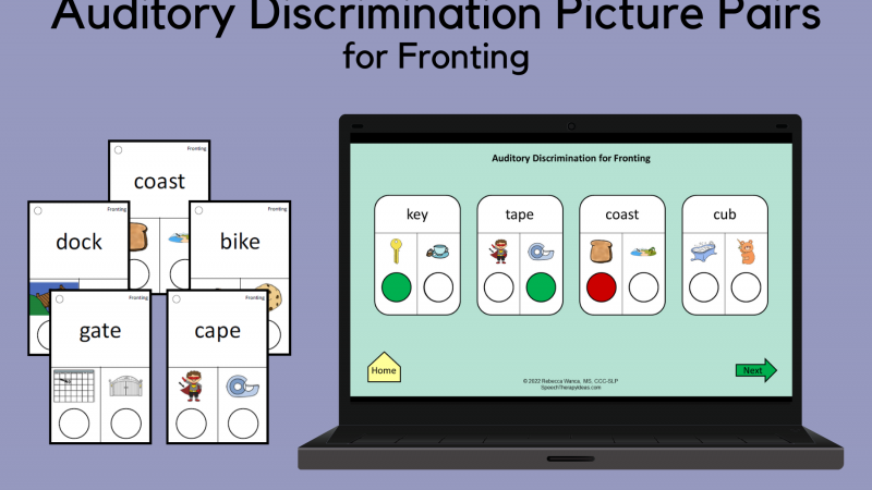 Auditory Discrimination Picture Pairs For Fronting