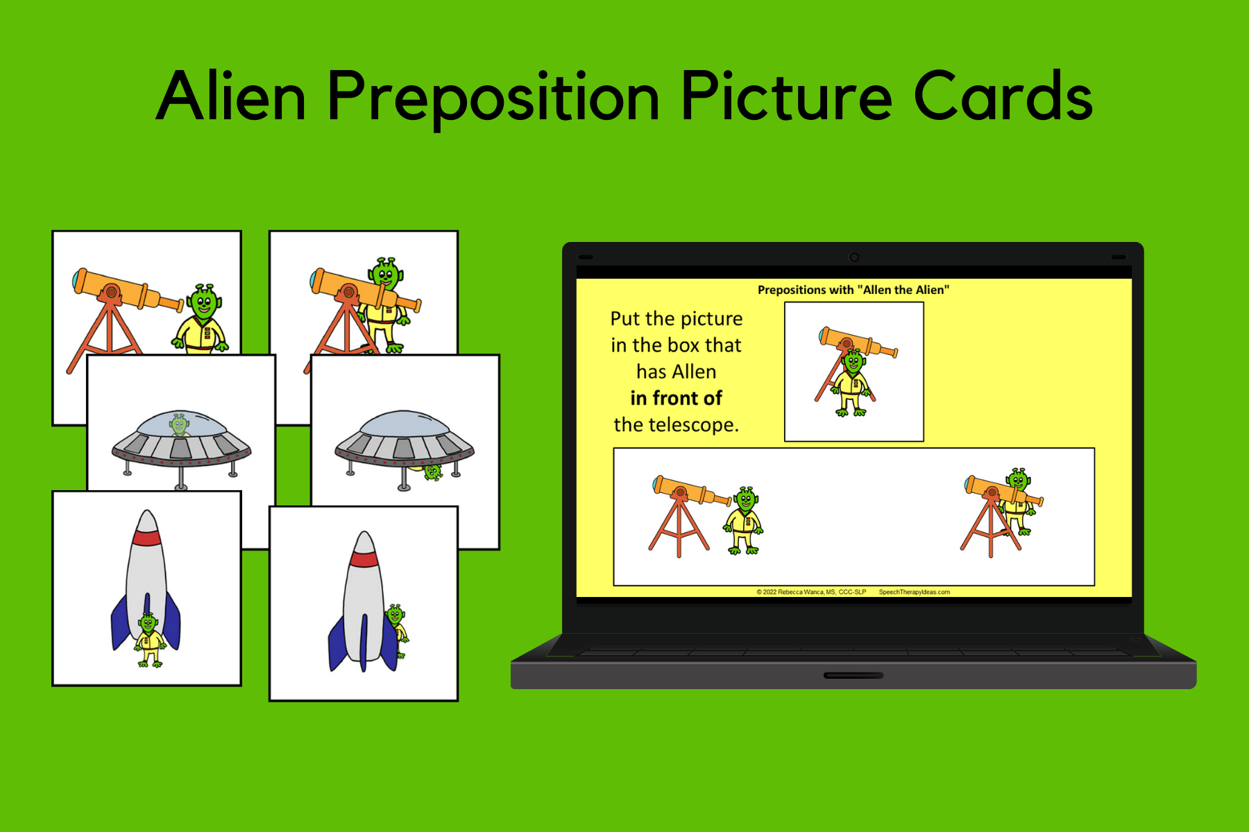 Alien Preposition Picture Cards
